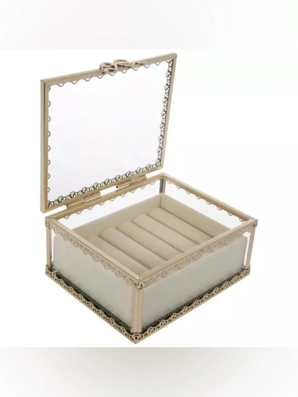 Gold Bow Jewelry Box